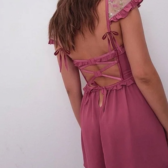 For Love & Lemons Camila Sleeved Slip Dress size small. - Picture 2 of 12